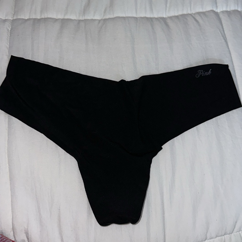 PINK Black Thong
